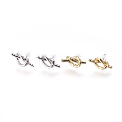 Brass Stud Earrings EJEW-F809-02-1