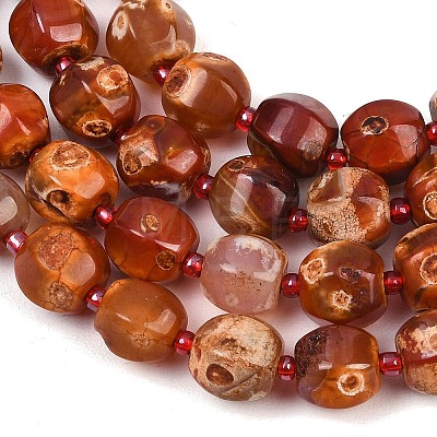 Natural Fire Crackle Agate Beads Strands G-K393-C01-10mm-1