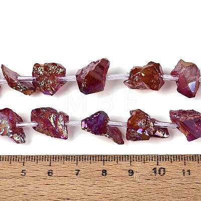 Dyed Electroplate Raw Rough Natural Amethyst Beads Strands G-Q610-05C-1