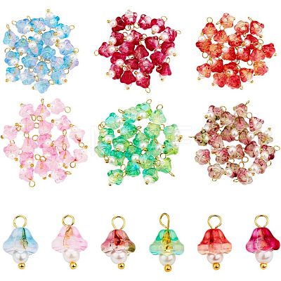 120Pcs 6 Colors Electroplate Glass Charms FIND-CA0005-92-1