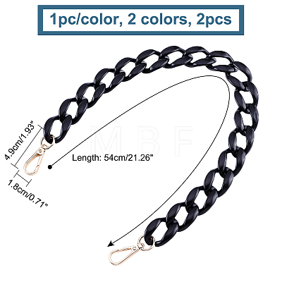 2Pcs 2 Color Resin Curb Chains Bag Straps FIND-CA0005-05-1