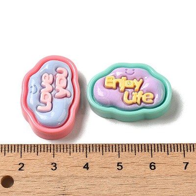 Opaque Resin Decoden Cabochons RESI-Z022-08-1