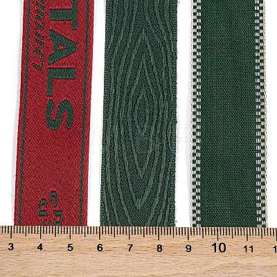 9 Yards 3 Styles Christmas Theme Polyester & Polycotton Ribbons Sets SRIB-A015-01A-04-1