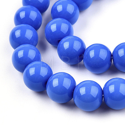 Opaque Solid Color Glass Beads Strands GLAA-T032-P10mm-11-1