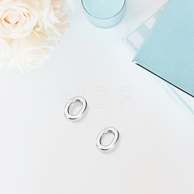 2Pcs 925 Sterling Silver Spring Gate Rings STER-CN0001-46-1