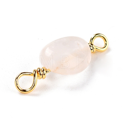 Natural Rose Quartz Links Connectors G-K316-02E-G-RS-1