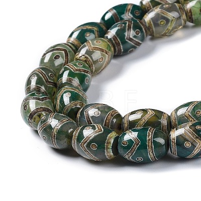 Tibetan Style dZi Beads Strands TDZI-E005-01G-1