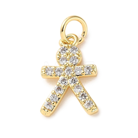Brass Micro Pave Cubic Zirconia Charms KK-I383-05G-03-1