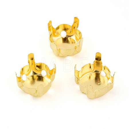 201 Stainless Steel Sew on Prong Settings STAS-T032-01-8mm-G-1