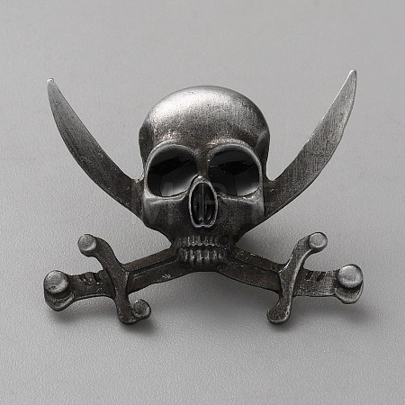 Skull Alloy Brooches AJEW-WH0270-462C-1