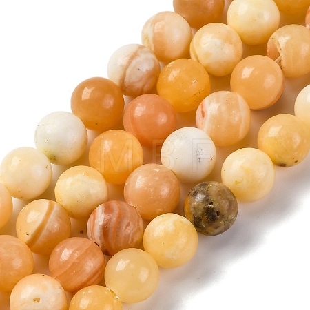 Natural Yellow Jade Beads Strands G-F591-17-10MM-1
