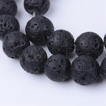 Natural Lava Rock Beads Strands G-Q462-6mm-24-1