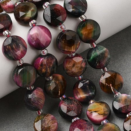 Dyed Natural Tiger Eye Beads Strands G-D105-A12-02-1