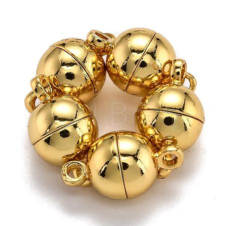 Rack Plating Brass Magnetic Clasps with Loops KK-F801-02A-G-1