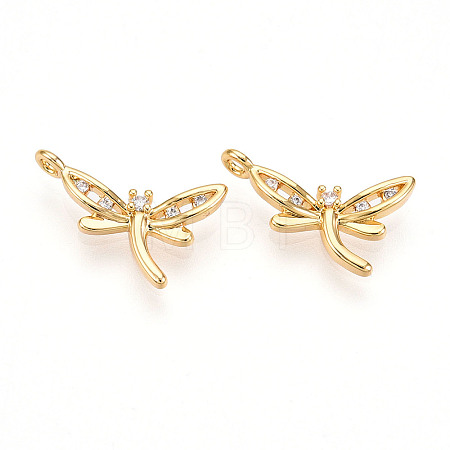 Brass Micro Pave Cubic Zirconia Charms KK-N261-74G-1