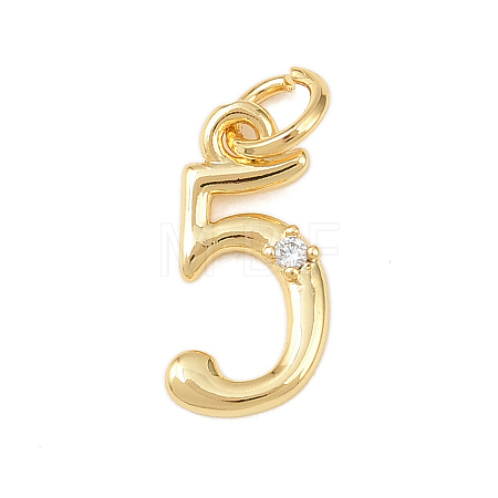 Brass Micro Pave Clear Cubic Zirconia Charms KK-P339-27G-05-1