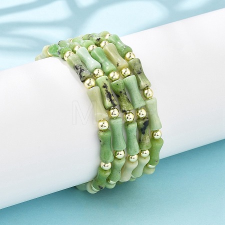 Natural Australia Jade/Chrysoprase Beads Stretch Bracelets for Men Women BJEW-L171-03B-1