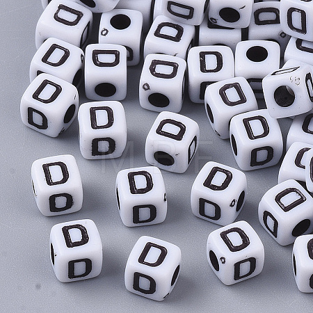 White Opaque Acrylic Beads X-MACR-R869-02D-1