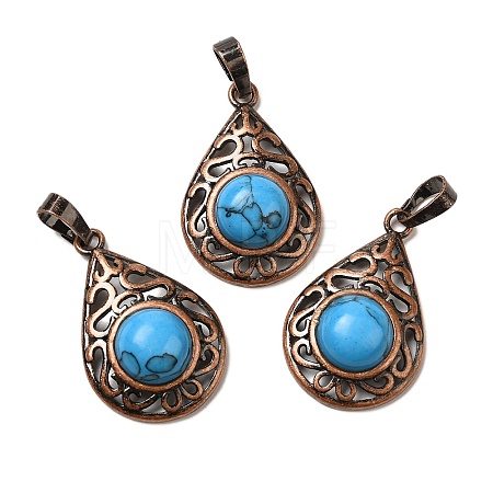 Synthetic Turquoise Pendants G-H065-02R-10-1