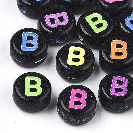 Opaque Black Acrylic Beads MACR-N008-17B-1