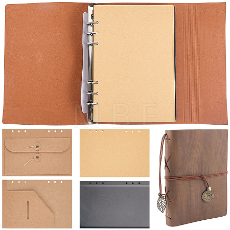Rectangle Imitation Leather with Alloy Scrapbook DIY Binder Photo Album AJEW-WH20006-475A-1