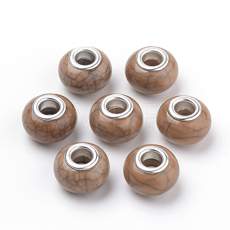 Imitation Turquoise Style Resin European Beads OPDL-Q132-06-1