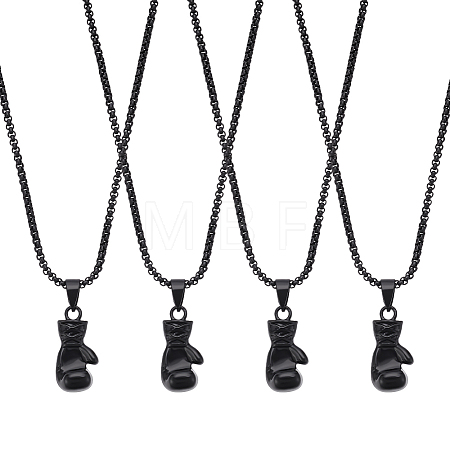 4Pcs Alloy Boxing Gloves Pendant Necklaces NJEW-UN0001-63EB-1