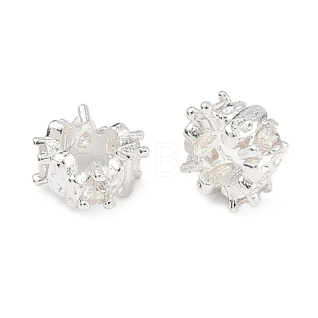 Brass Micro Pave Clear Cubic Zirconia European Beads KK-B172-03S-1