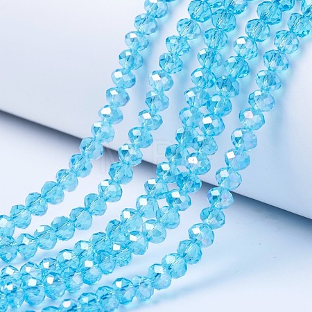 Electroplate Glass Beads Strands EGLA-A034-T8mm-B14-1