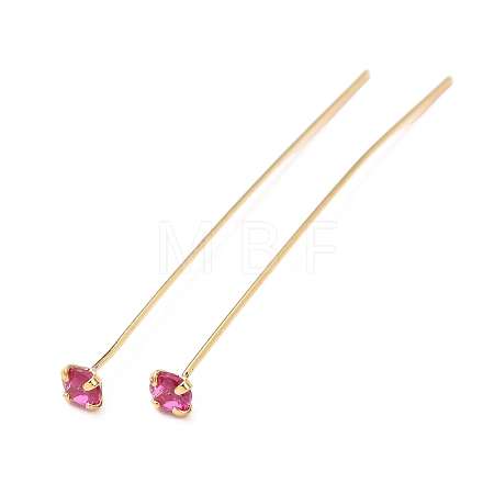Brass Micro Pave Cubic Zirconia Stud Earring Findings CU-CBA4618-01G-03-1