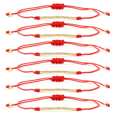 6Pcs Plastic Beads Braided Bead Bracelets CF6831-3-1