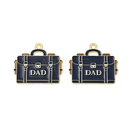 Father's Day Alloy Enamel Pendants ENAM-V001-03B-G-1