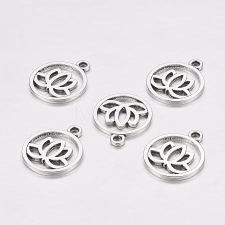 Tibetan Style Filigree Alloy Pendants X-TIBEP-5354-AS-LF-1