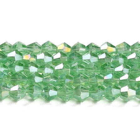 Transparent Electroplate Glass Beads Strands GLAA-F029-3mm-A24-1