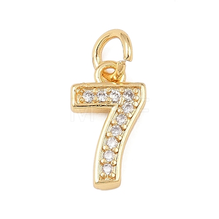 Brass Micro Pave Clear Cubic Zirconia Charms KK-G544-04G-07-1