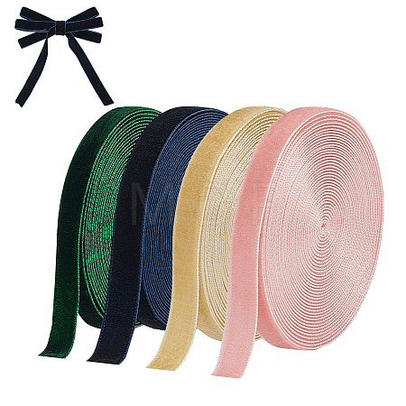 20Yards 4 Colors Single Face Velvet Ribbon SRIB-PH0001-46C-1