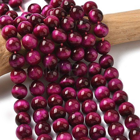 Natural Rose Tiger Eye Beads Strands G-G099-10mm-12-1