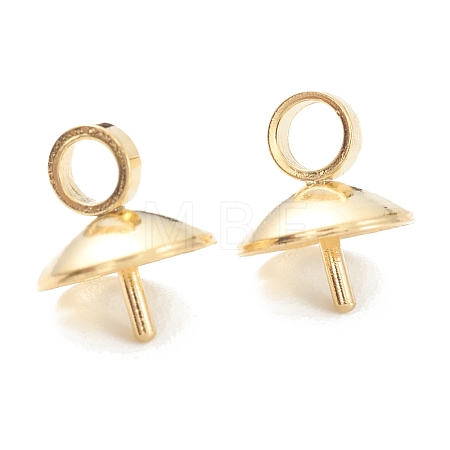 304 Stainless Steel Cup Pear Cup Peg Bails Pin Pendants STAS-G248-03-1