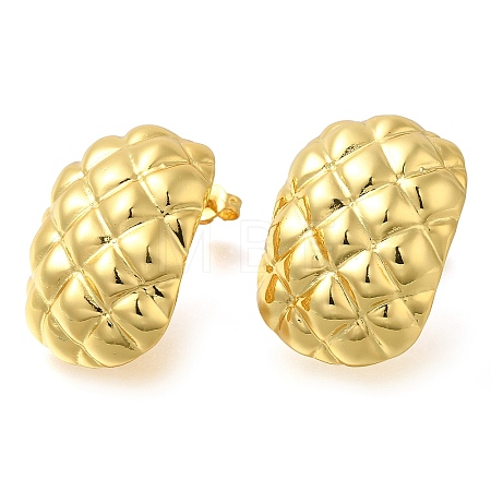 Rack Plating Rectangle Brass Stud Earrings EJEW-I310-06G-1