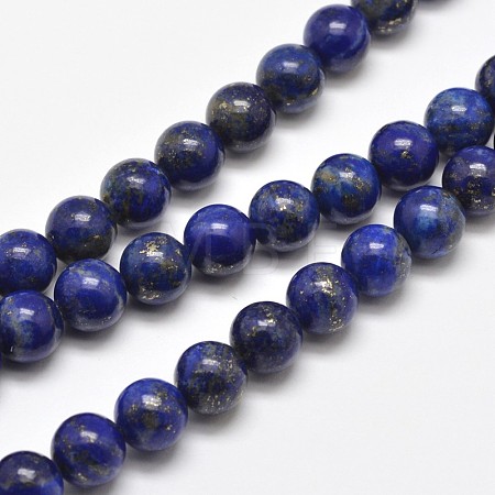 Natural Lapis Lazuli Round Bead Strands G-E262-01-12mm-1