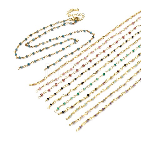 Brass Chain Necklace Making KK-K337-13G-1