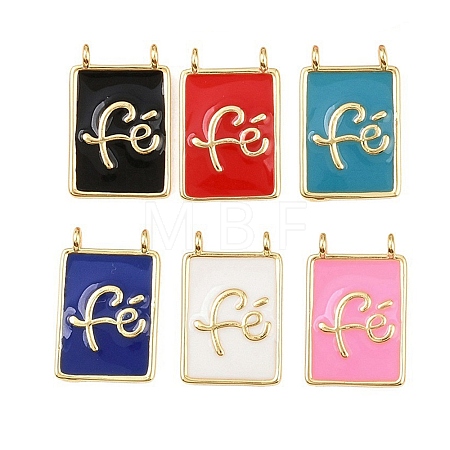 Brass Enamel Pendants KK-L251-01G-1