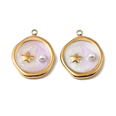 304 Stainless Steel Enamel Pendants STAS-I371-04G-02-1