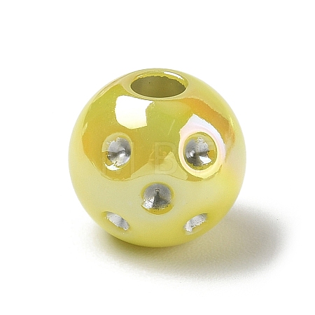 UV Plating Opaque Acrylic European Bead Rhinestone Settings AC-CBA6658-06C-1
