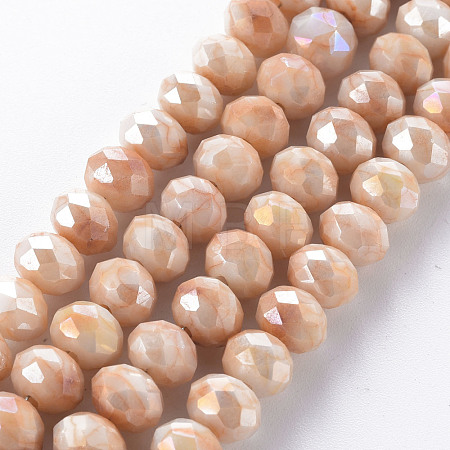 Opaque Baking Paint Glass Beads Strands EGLA-N006-010A-B08-1