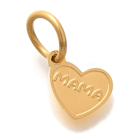 Mother's Day PVD Vacuum Plating 304 Stainless Steel Charms STAS-U035-10G-1