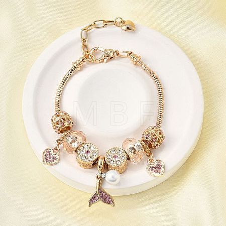 Alloy European Beads Charm Bracelets BJEW-F495-10G-1