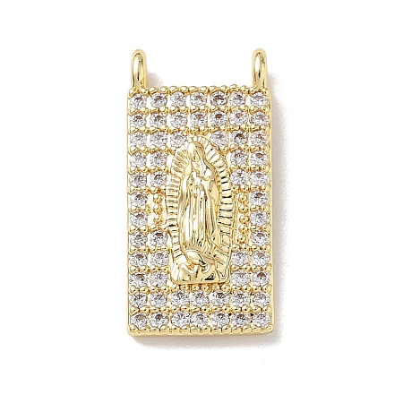 Religion Brass Micro Pave Clear Cubic Zirconia Pendants KK-L268-026G-01-1