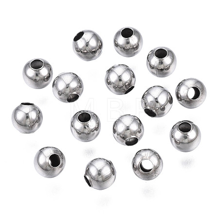 Round 304 Stainless Steel Beads STAS-TAC0004-4mm-P-1