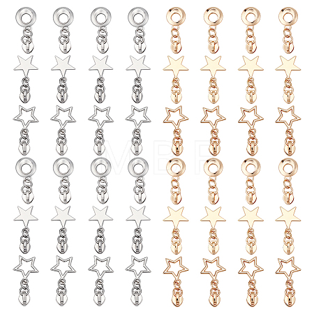 48Pcs 6 Styles Alloy Zipper Sliders with Round Charm DIY-ME0003-69-1